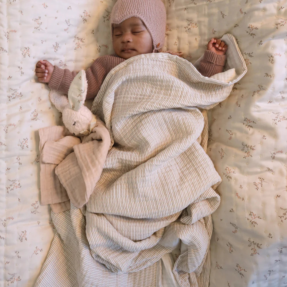 Manta de muselina Baby - Classic stripes camel