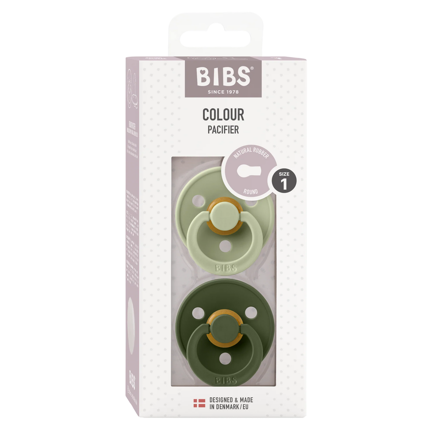 Pack 2 Chupetes colour anatomical latex - Sage / Hunter green