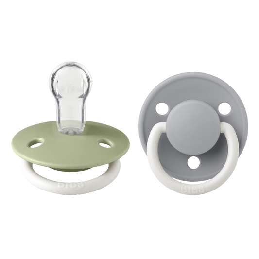 Pack 2 Chupetes de lux round silicona - Sage / Cloud glow