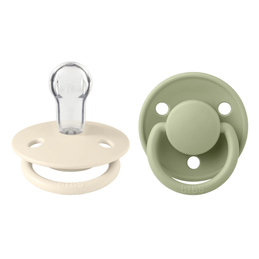 Pack 2 Chupetes de lux round silicona - Ivory / Sage