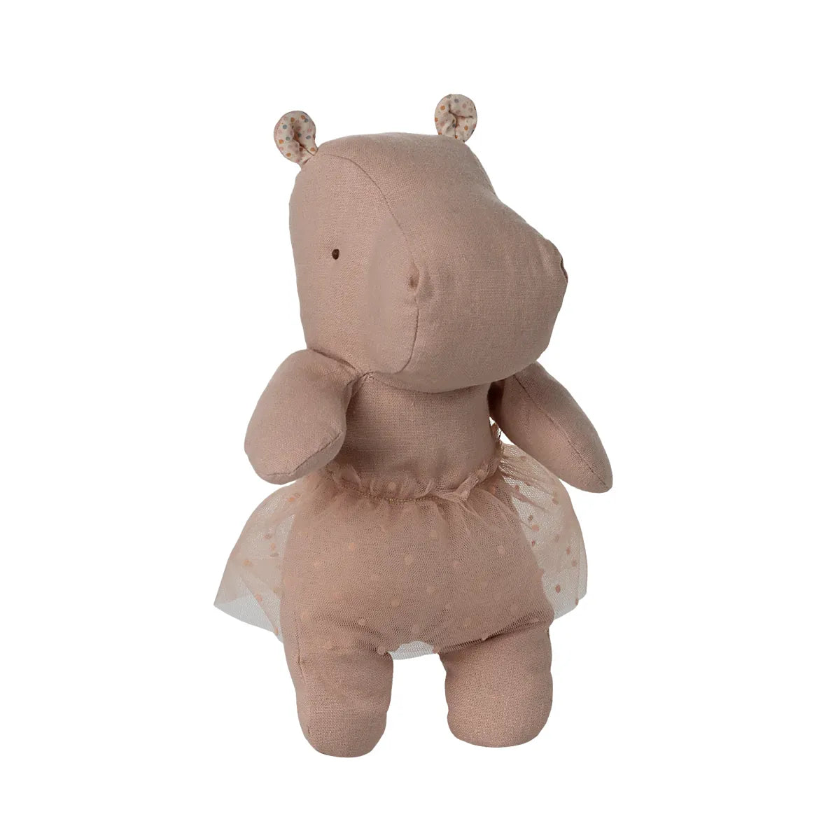 Peluche Safari Friends - Small Hippo soft rose with skirt