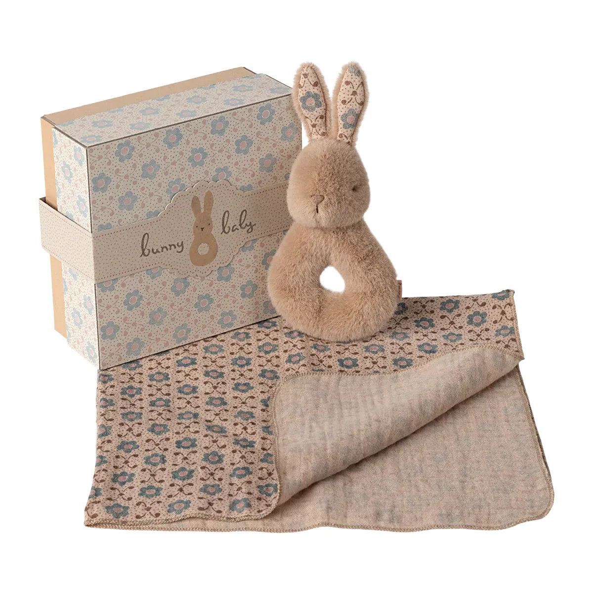 Caja de regalo - bunny rattle set cream peach