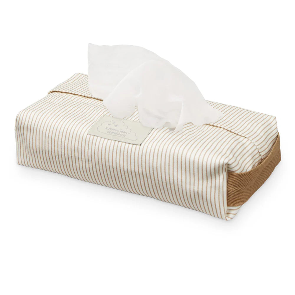 Cobertor para wipes - GOTS Classic stripes camel