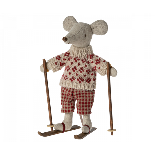 Ratoncito - Winter mouse with ski set Mum