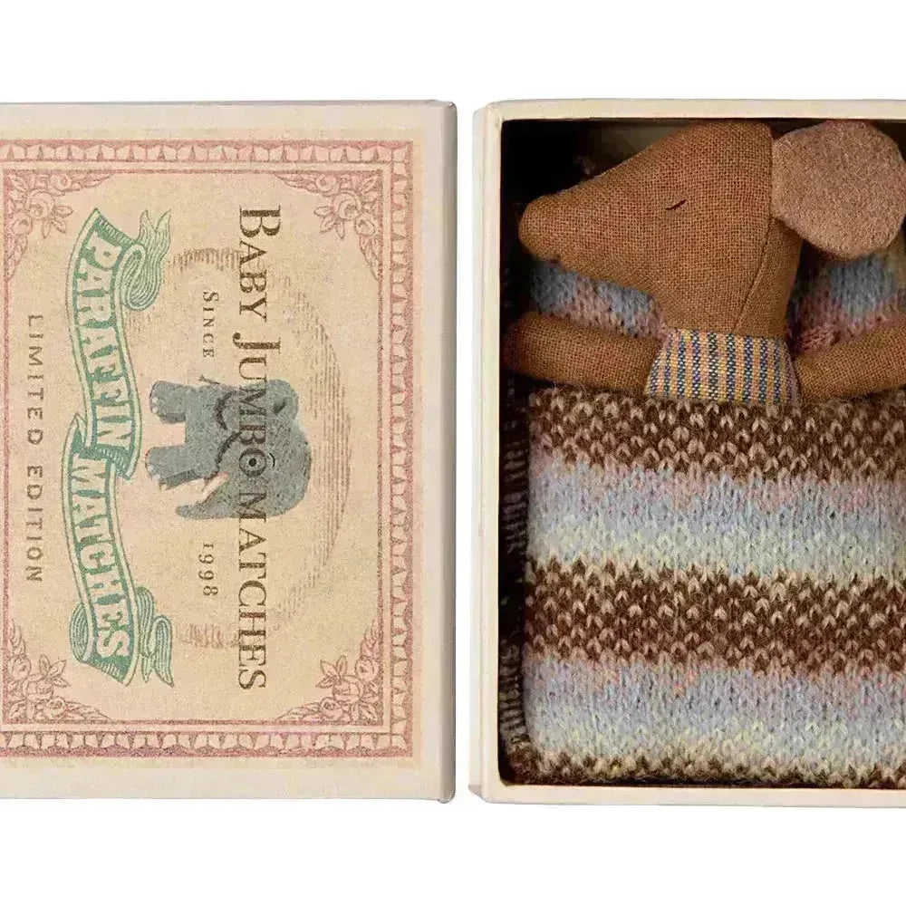 Ratoncito - Sleepy/wakey baby mouse in matchbox Rose