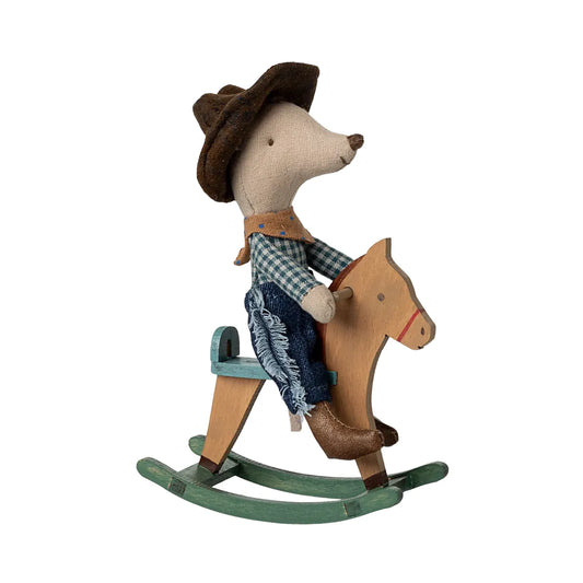 Ratoncito - Cowboy mouse on rocking horse, Little brother