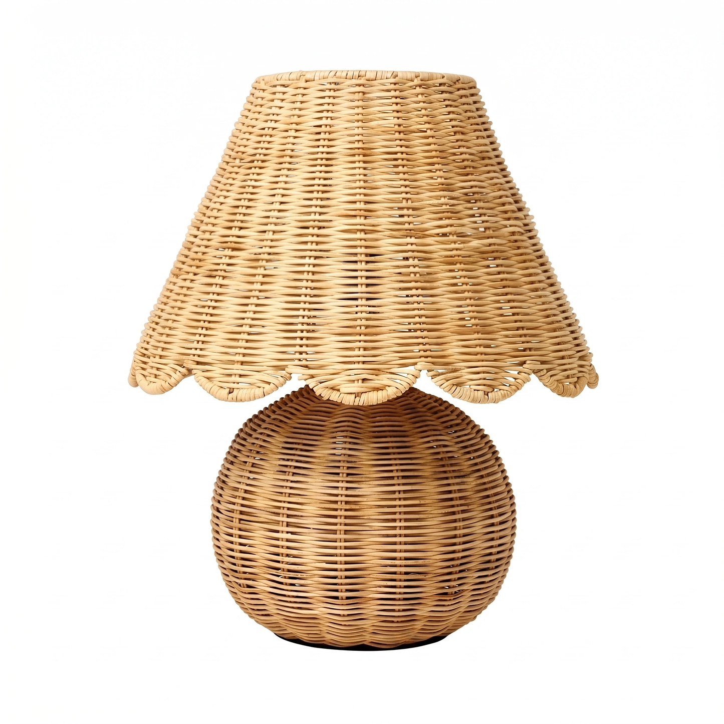 Lampara sobremesa scalloped rattan