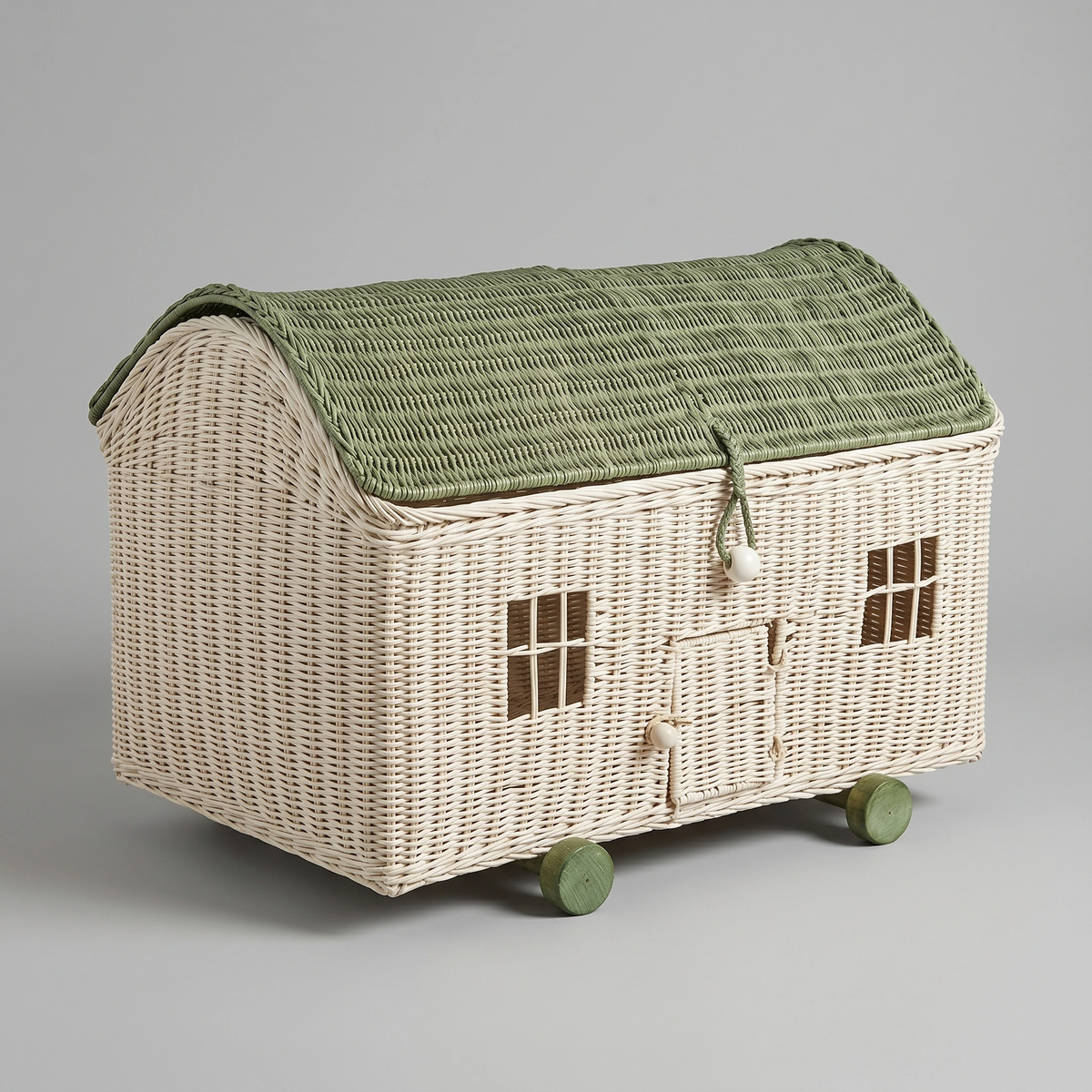 Canasto / Baúl - Casita con ruedas Green