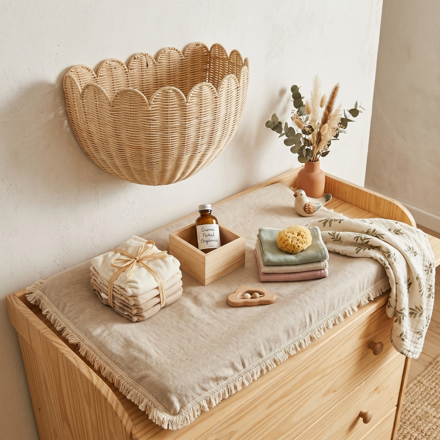 Canasto pared mimbre - scalloped