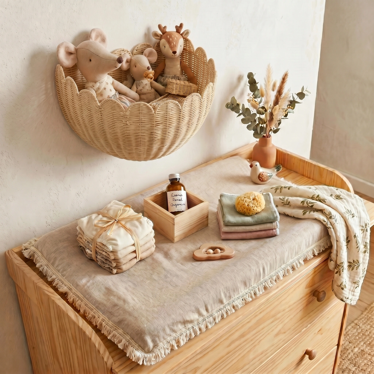 Canasto pared mimbre - scalloped