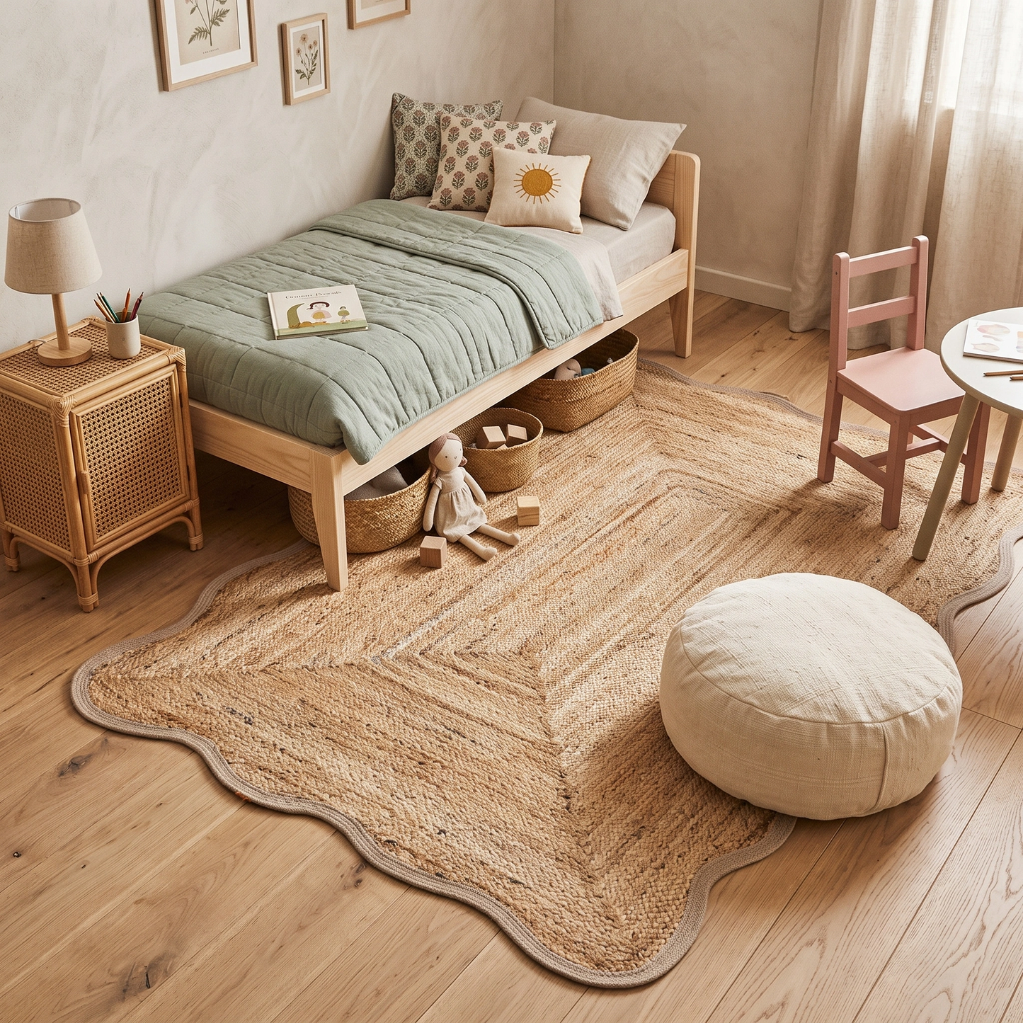 Alfombra yute scalloped