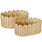 Set 2 canastos ovalados scalloped - rattán