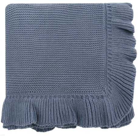 Manta Tejida Ruffle - Navy