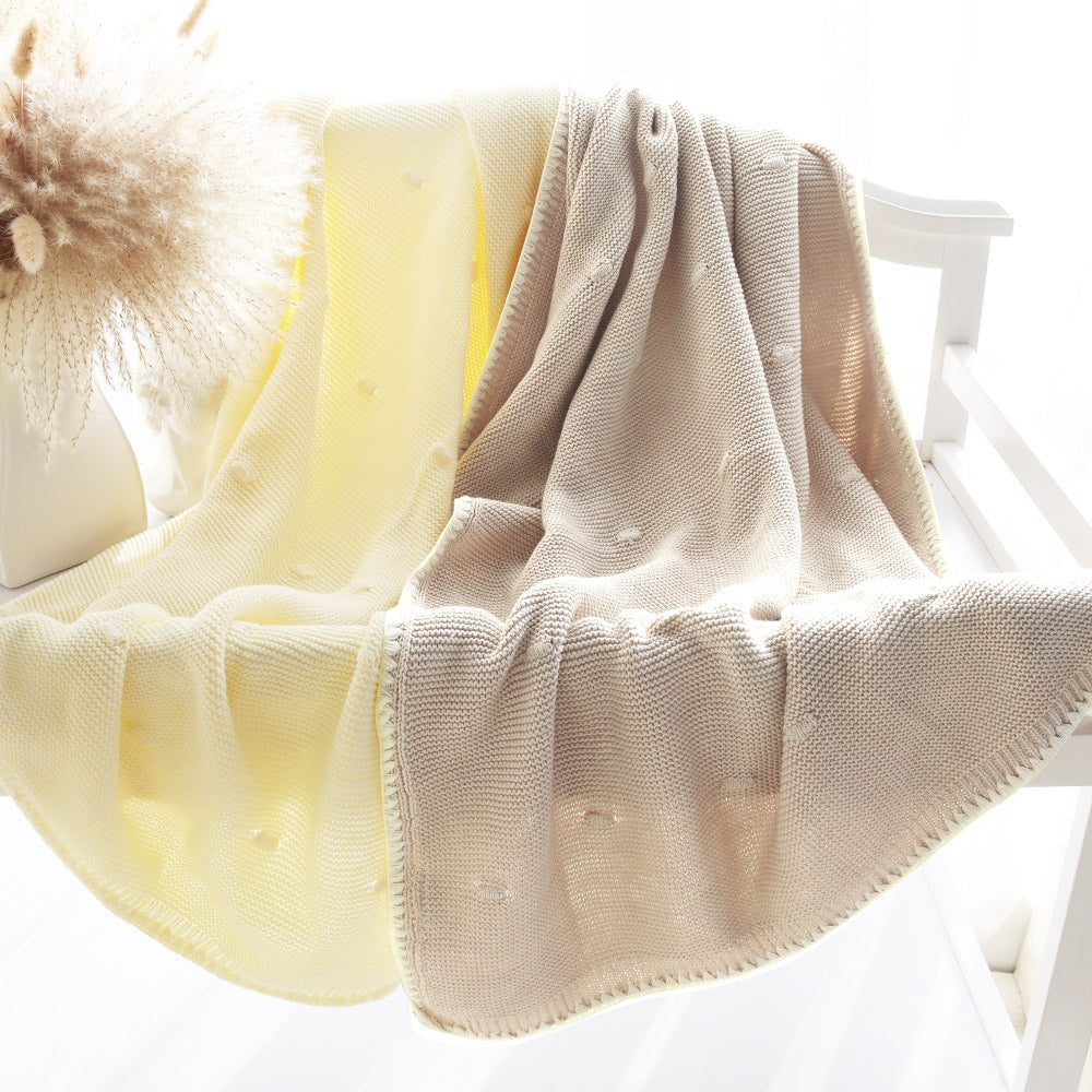 Manta tejida Stitching - Beige