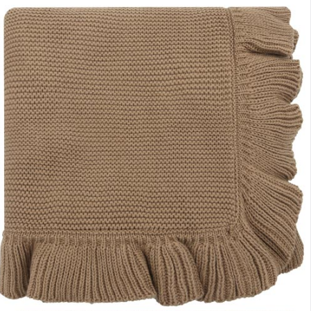 Manta Tejida Ruffle - Toffee