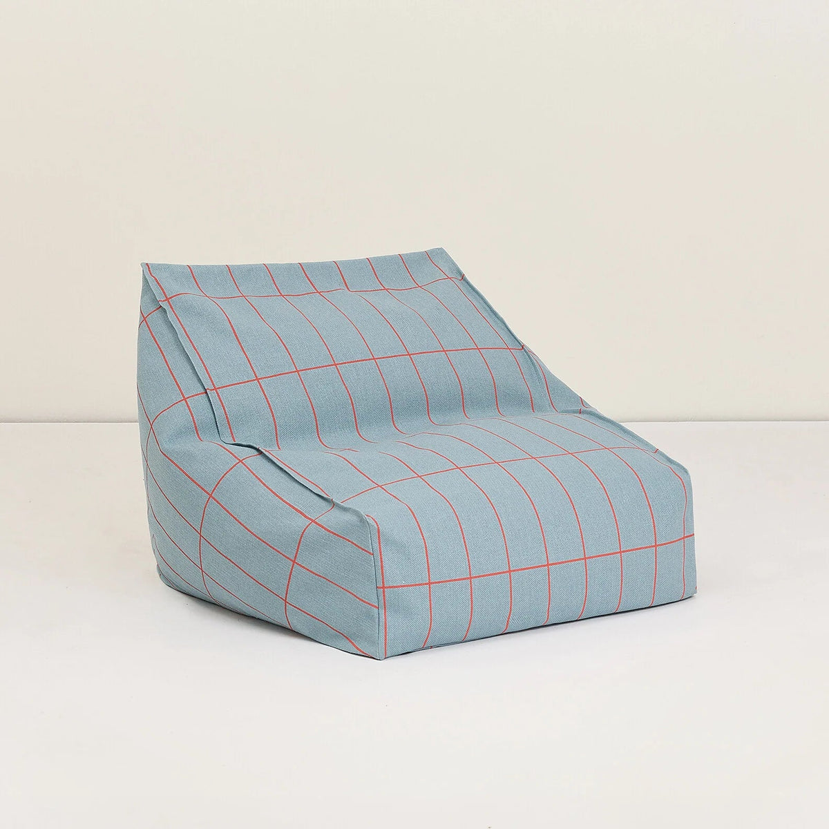 Pouf sillón vibes - Blue red grid