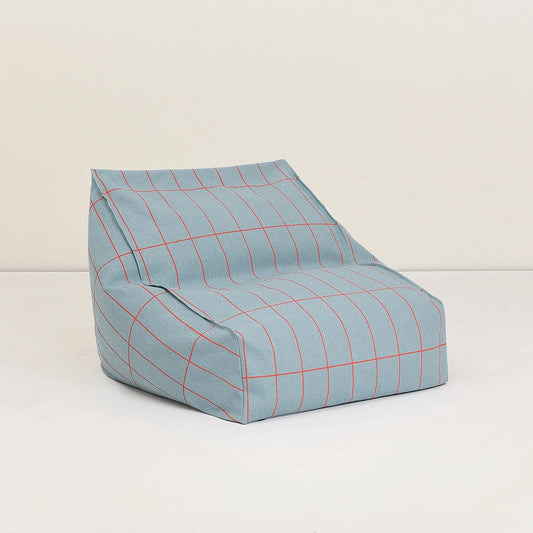 Pouf sillón vibes - Blue red grid