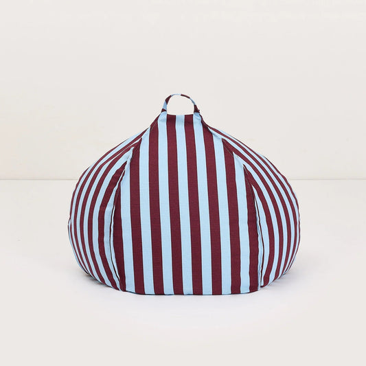 Pouf redondo vibes - Burgundy blue stripes