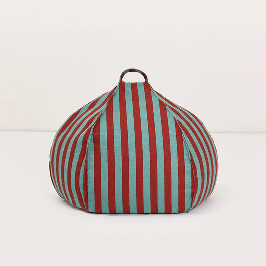 Pouf redondo vibes - Red teal green stripes