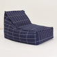 Pouf sillón long vibes (adulto) - Navy blue grid