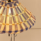 Lámpara colgante lino francés Yumi 50 cm - Blue mustard mosaic