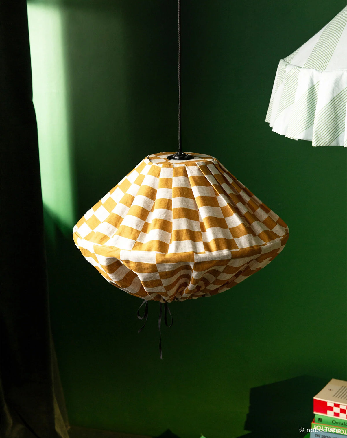 Lámpara colgante lino francés Yumi 50 cm - Mustard tiles