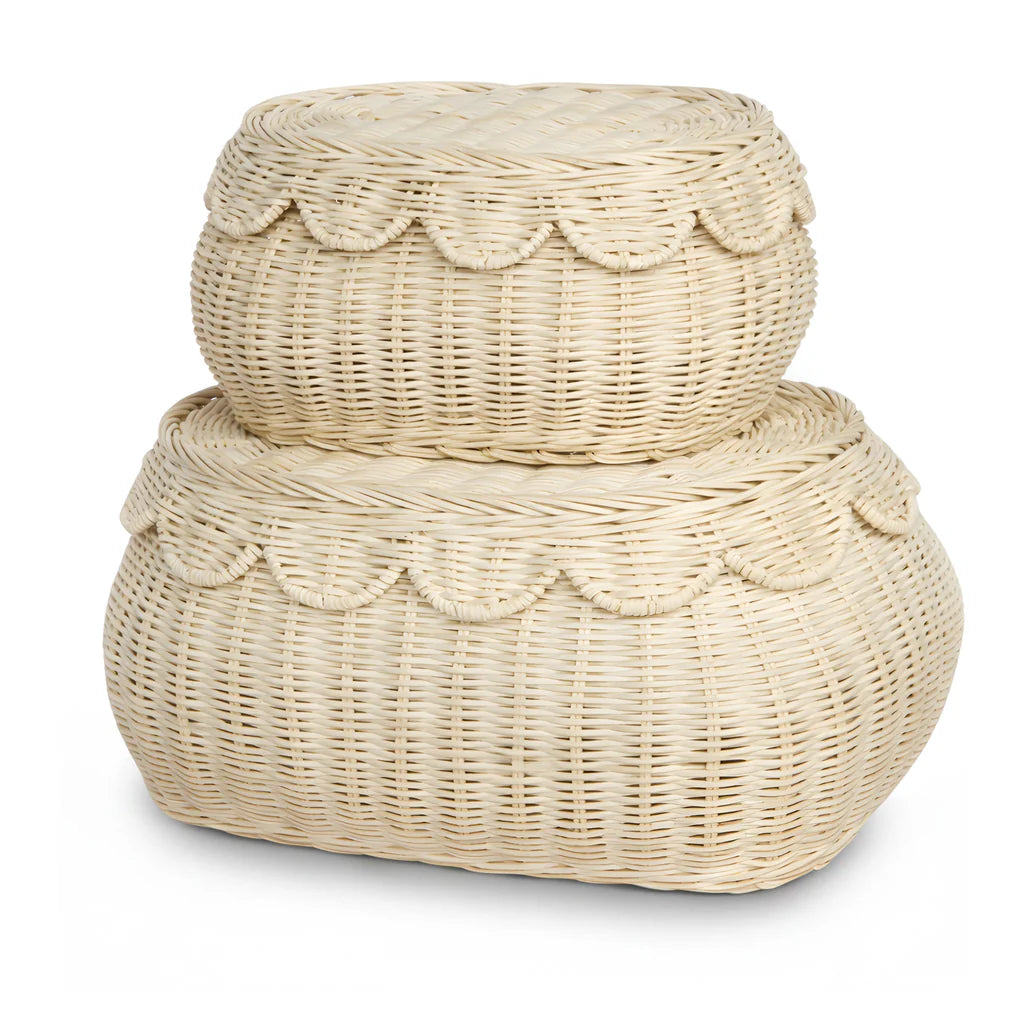 Canastos con tapa scalloped