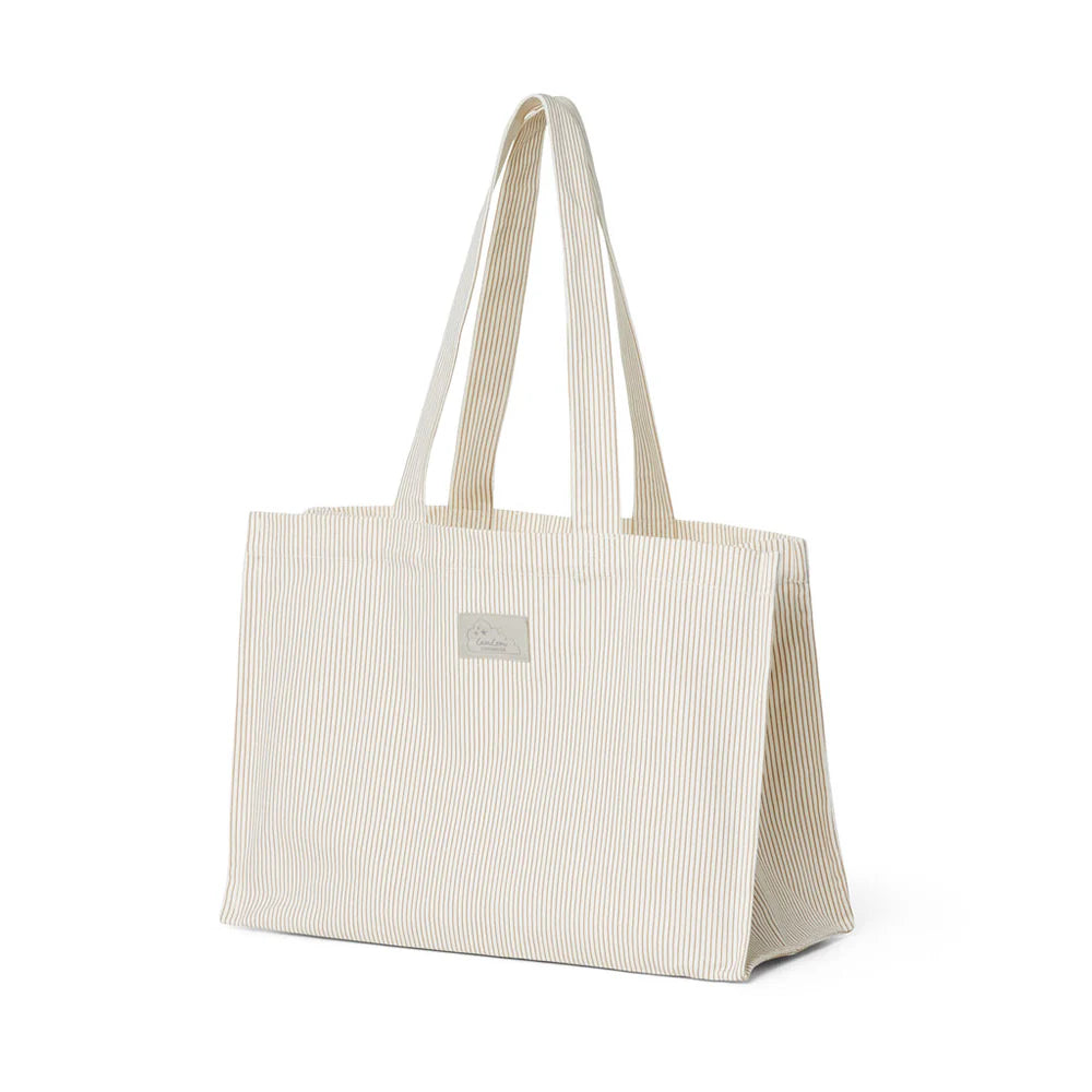 Canvas Tote Bag - Classic stripes camel