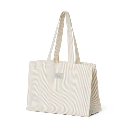 Canvas Tote Bag - Classic stripes camel
