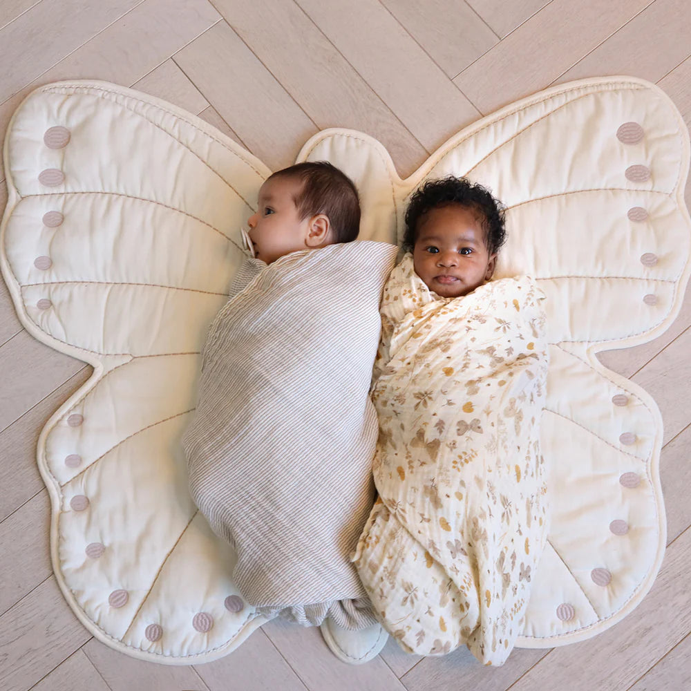 Swaddle GOTS - Classic stripes camel