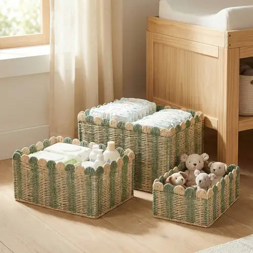 Canastos scalloped XL - bicolor