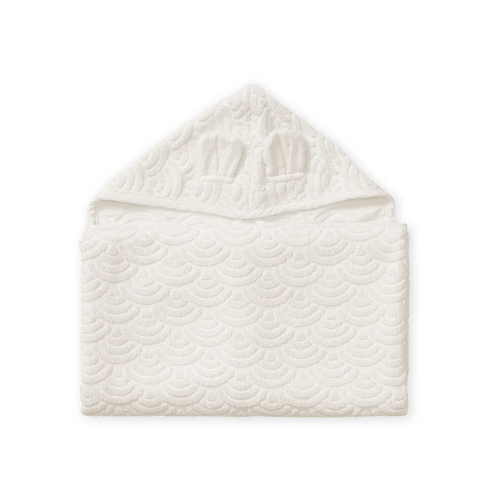 Toalla junior con capucha y orejas - GOTS Off White