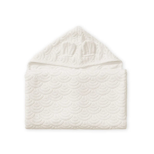 Toalla junior con capucha y orejas - GOTS Off White