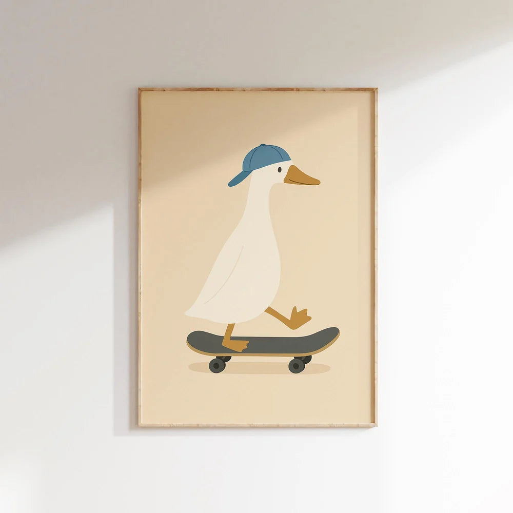Lámina / poster - Duck on a skate