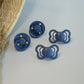 Pack 2 Chupetes de lux round silicona - Cloud / Steel blue
