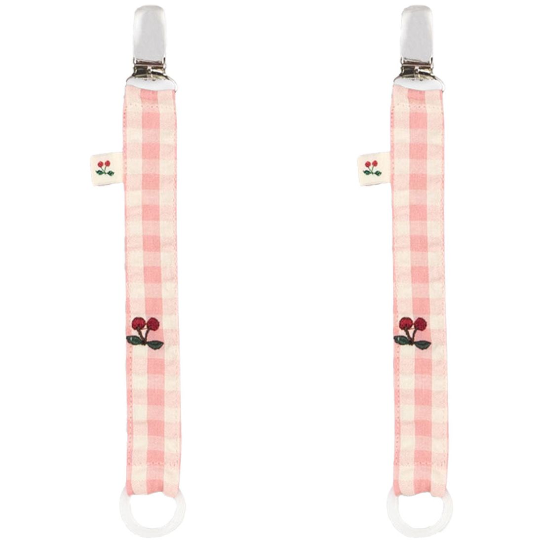 Pack de 2 Porta Chupetes - Powder pink check