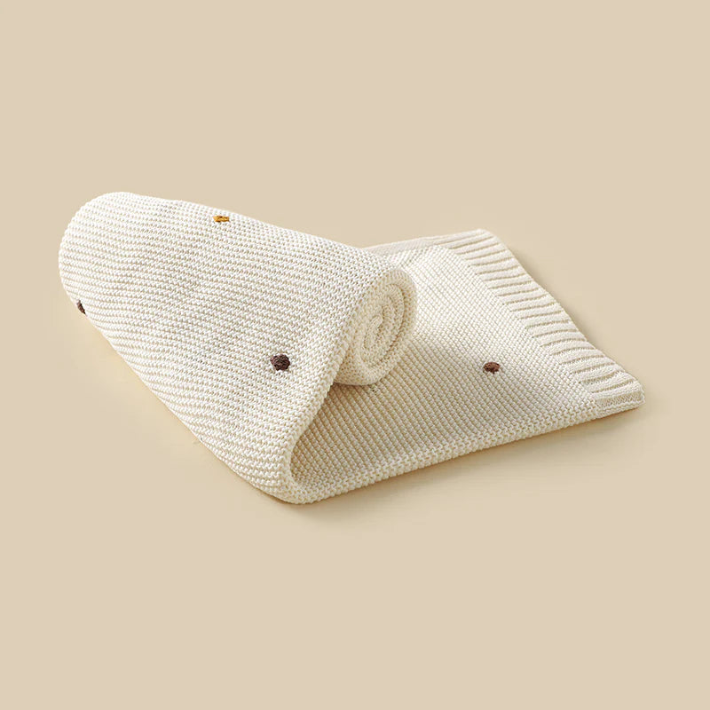 Manta Tejida colors dots - White