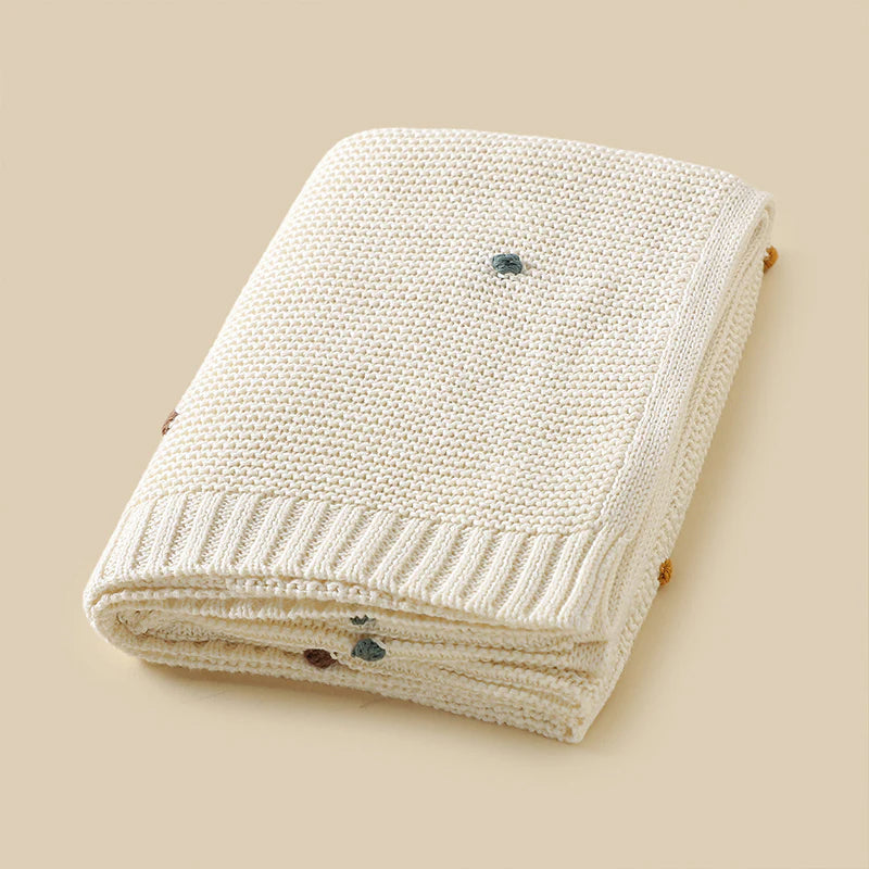 Manta Tejida colors dots - White