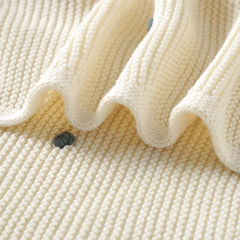 Manta Tejida colors dots - White