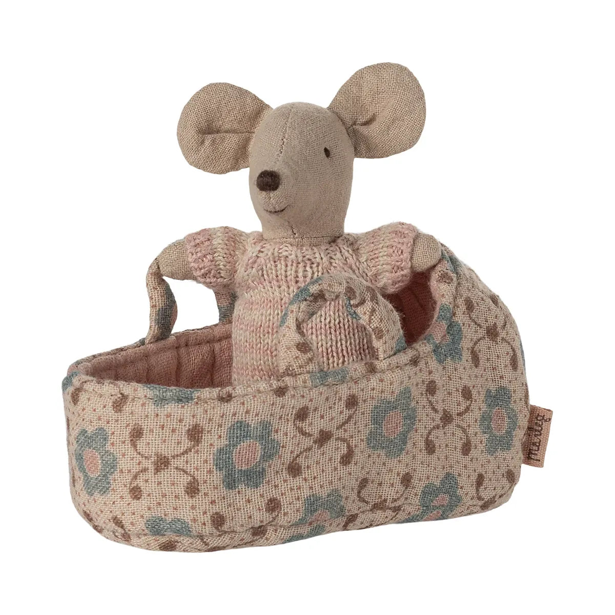 Ratoncito - Baby mouse in carry cot - Rose