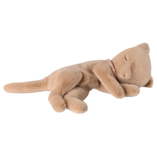 Peluche gatito - Sleeping kitten plush, Small - Cream peach