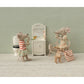 Toothbrush set in bag, Mouse - Coral stripe