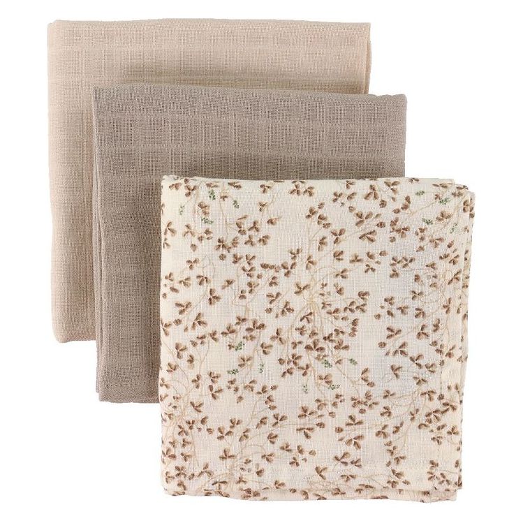 Set 3 Tutos Muselina GOTS - Mix Lierre, almond, hazel