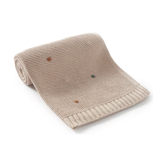 Manta Tejida colors dots - Taupe