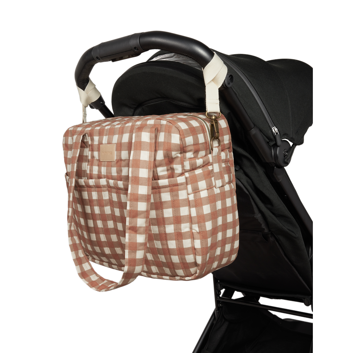 Bolso cambiador impermeable apto para coche Hyde Park - Terracota Checks