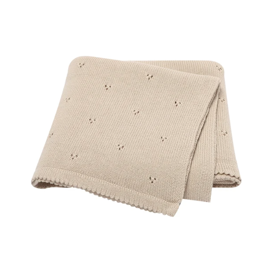 Manta tejida punto - Beige