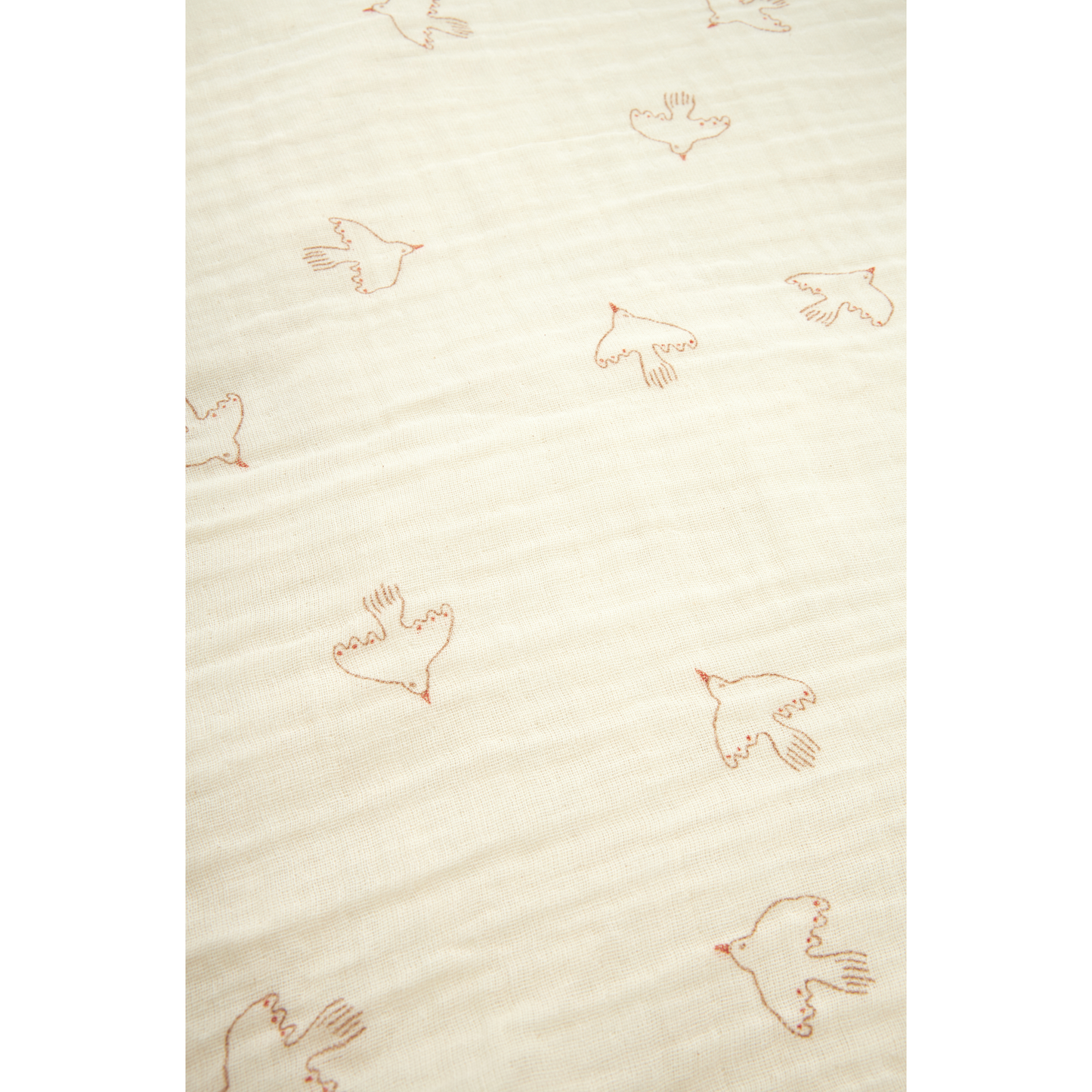 Funda nórdica Cuna BB Wabi-Sabi (Doble gasa algodón lavado) - Brown Hoshi Birds