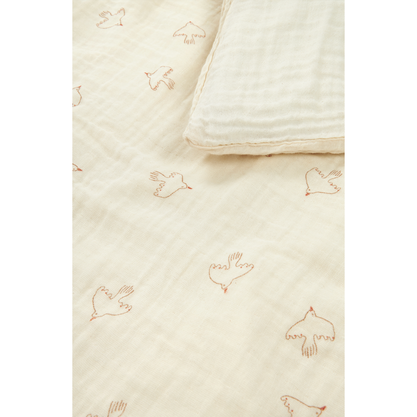 Funda nórdica Cuna BB Wabi-Sabi (Doble gasa algodón lavado) - Brown Hoshi Birds