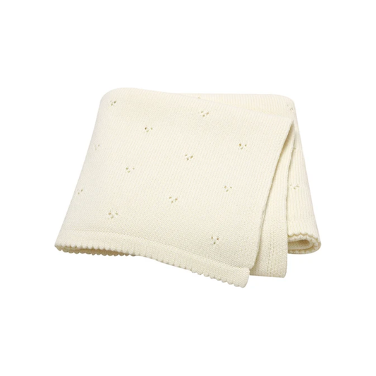 Manta tejida punto - Cream