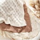 Manta Tejida Hojas - Winter white
